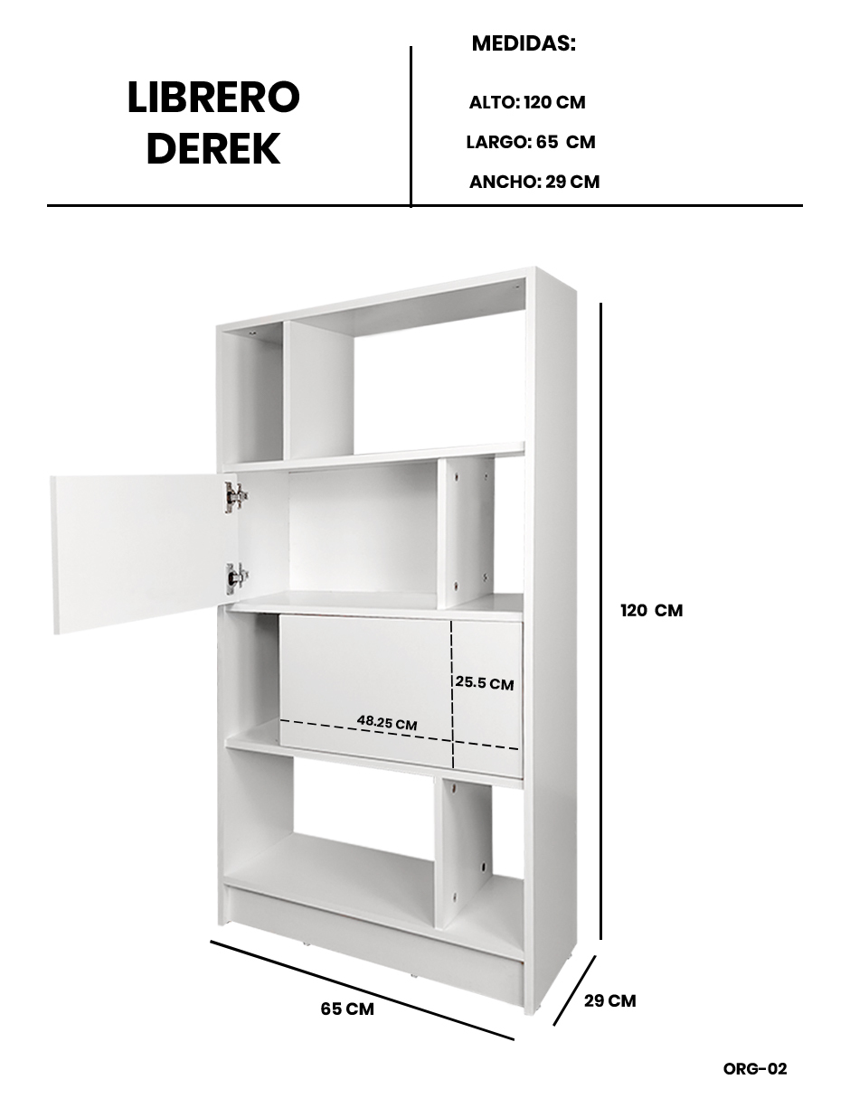 Foto 6 | Librero Organizador Con Puertas Modelo: Derek