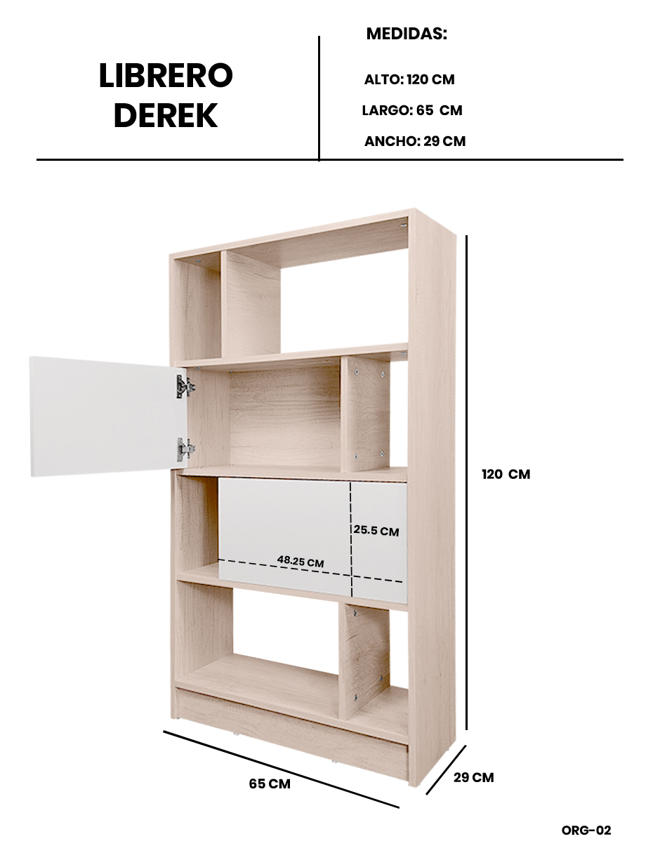 Foto 4 | Librero Organizador Con Puertas Modelo: Derek