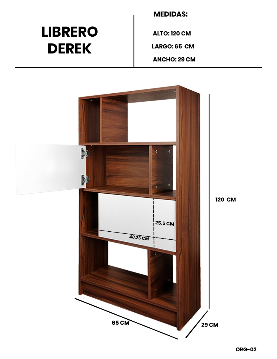 Foto 4 | Librero Organizador Con Puertas Modelo: Derek