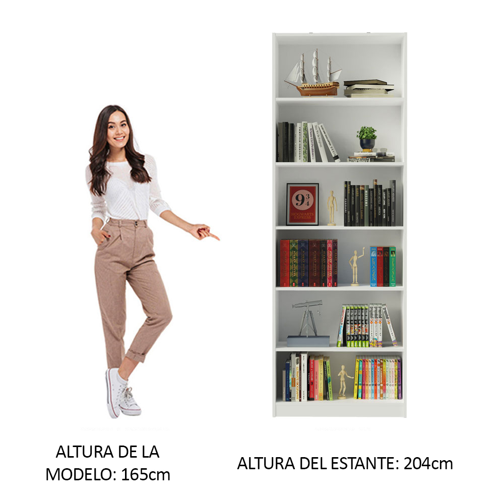 Foto 5 pulgar | Estante Librero Organizador Madesa 6908 Con 6 Nichos Blanco 1