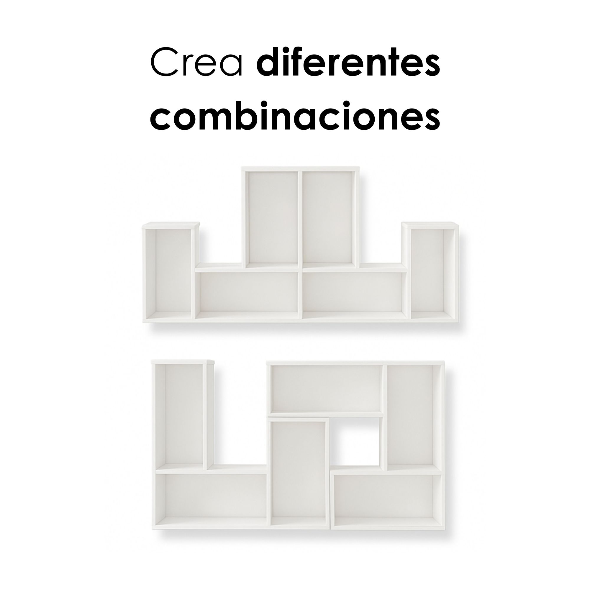 Foto 7 pulgar | Ilios Innova | Librero Modular De 3 Cubos De Mdf Con Diseño Moderno Reconfigurable
