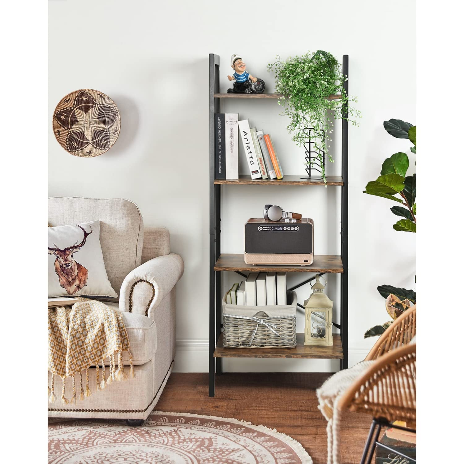 Foto 4 | Librería Furniturer Dasan Marrón 56 X 34 X 137.5 Cm