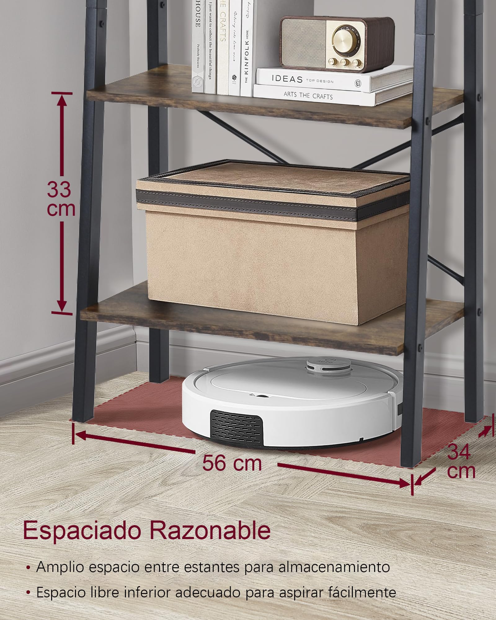 Foto 8 pulgar | Librería Furniturer Dasan Marrón 56 X 34 X 137.5 Cm