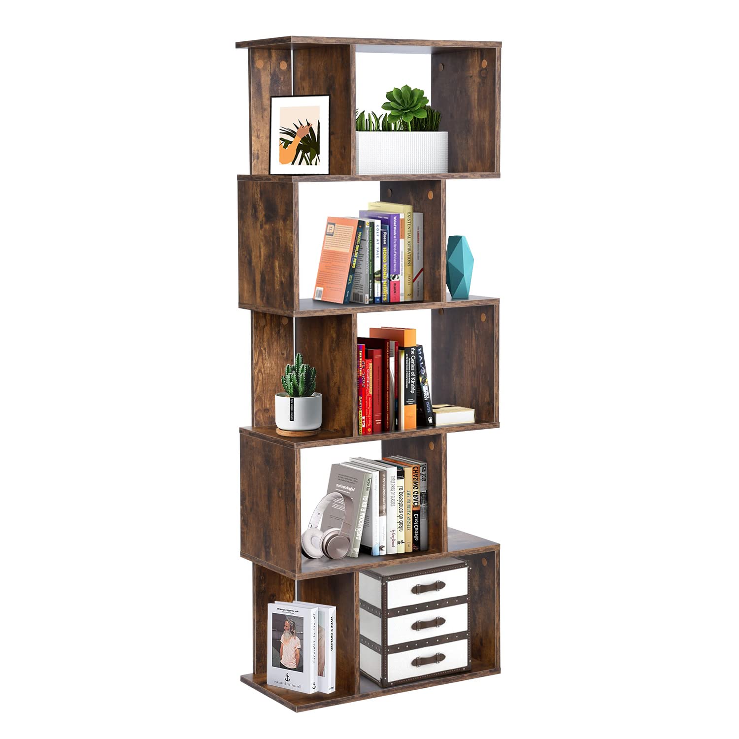 Librería Furniturer Concord Marrón 59 X 29 X 156 Cm