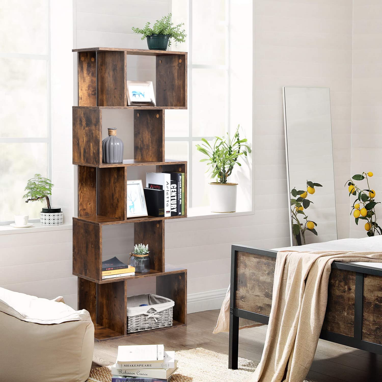 Foto 4 | Librería Furniturer Concord Marrón 59 X 29 X 156 Cm