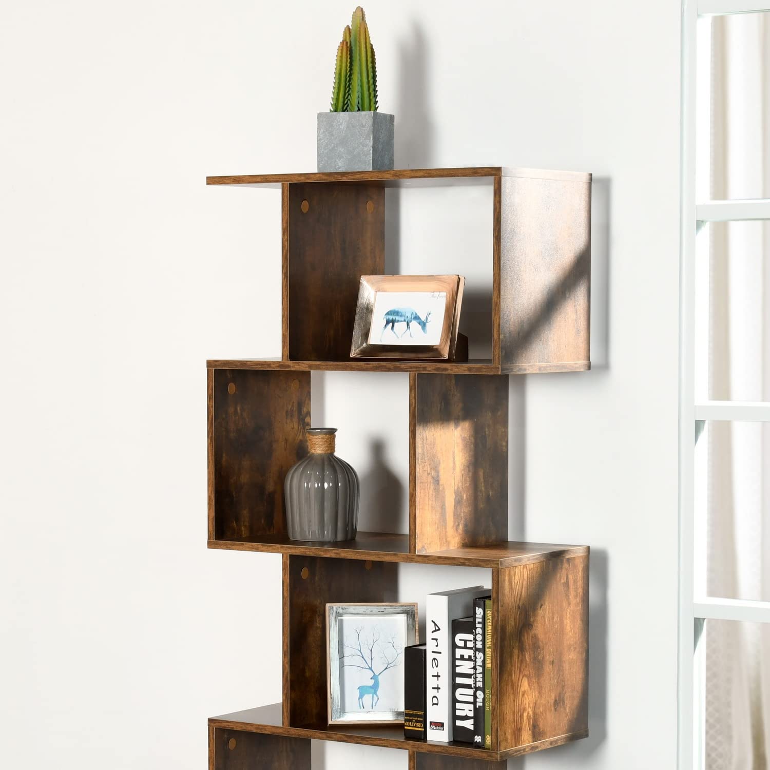Foto 6 pulgar | Librería Furniturer Concord Marrón 59 X 29 X 156 Cm
