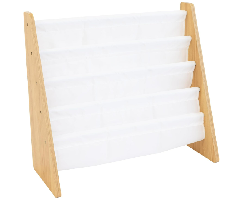 Xtellar Estante De Almacenamiento Para Libros Infantiles  Diseño Compacto  Natural Y Blanco