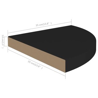 Foto 7 | Estantería Esquinera Flotante Vidaxl Elegante En Forma De Panal De Abeja Mdf Negra - Venta Internacional.