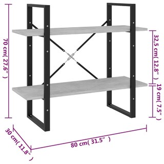 Foto 7 | Armario Vidaxl De Madera Aglomerada Gris Hormigón De 2 Niveles - Venta Internacional.