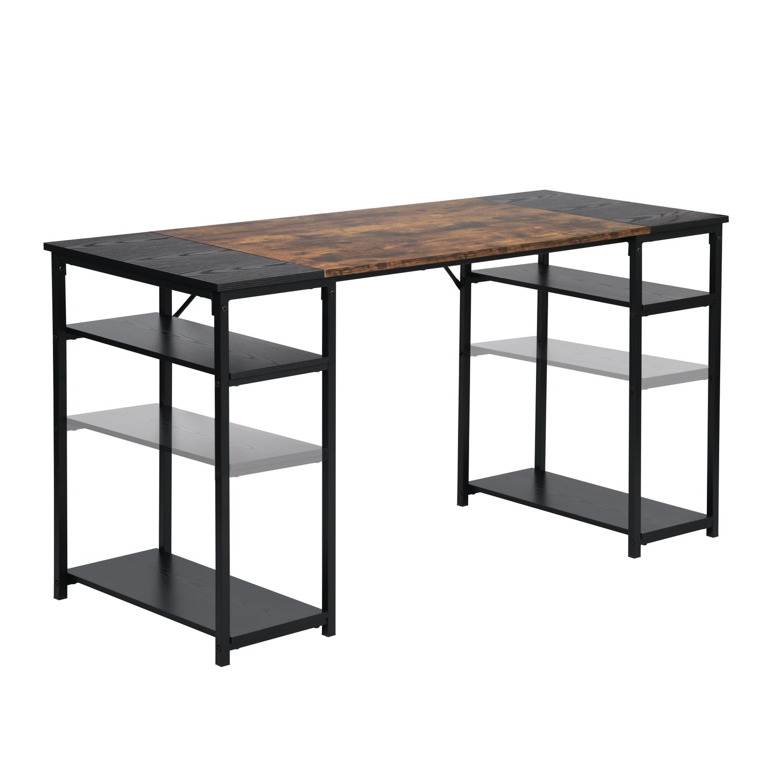 Escritorio Home Make Dembe Shelves Plus 120 cm Negro y Marrón $2,199