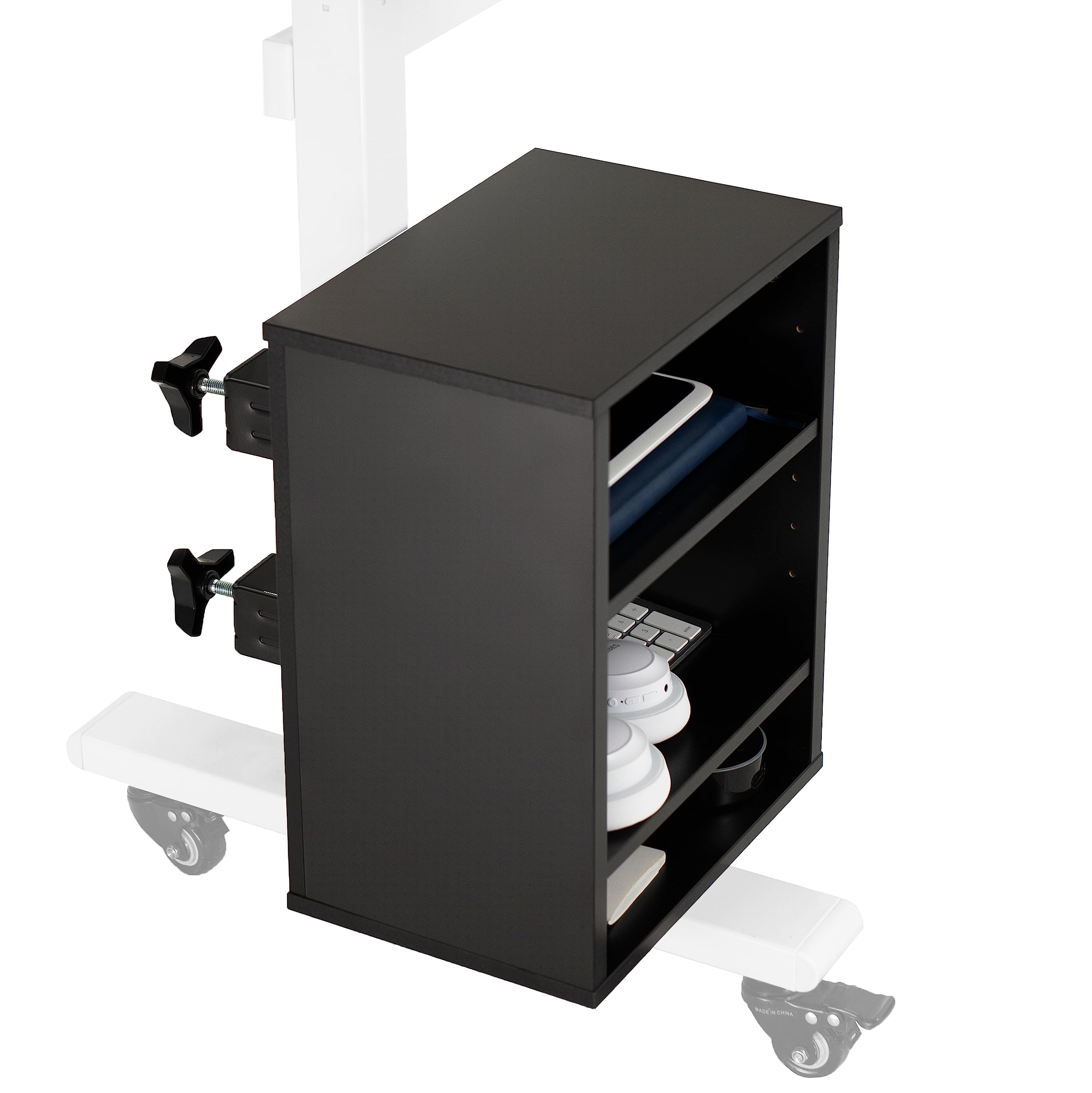 Estantería Vivo Desk-shelf3cl Con Abrazadera Para Debajo Del Escritorio, Color Negro - Venta Internacional.