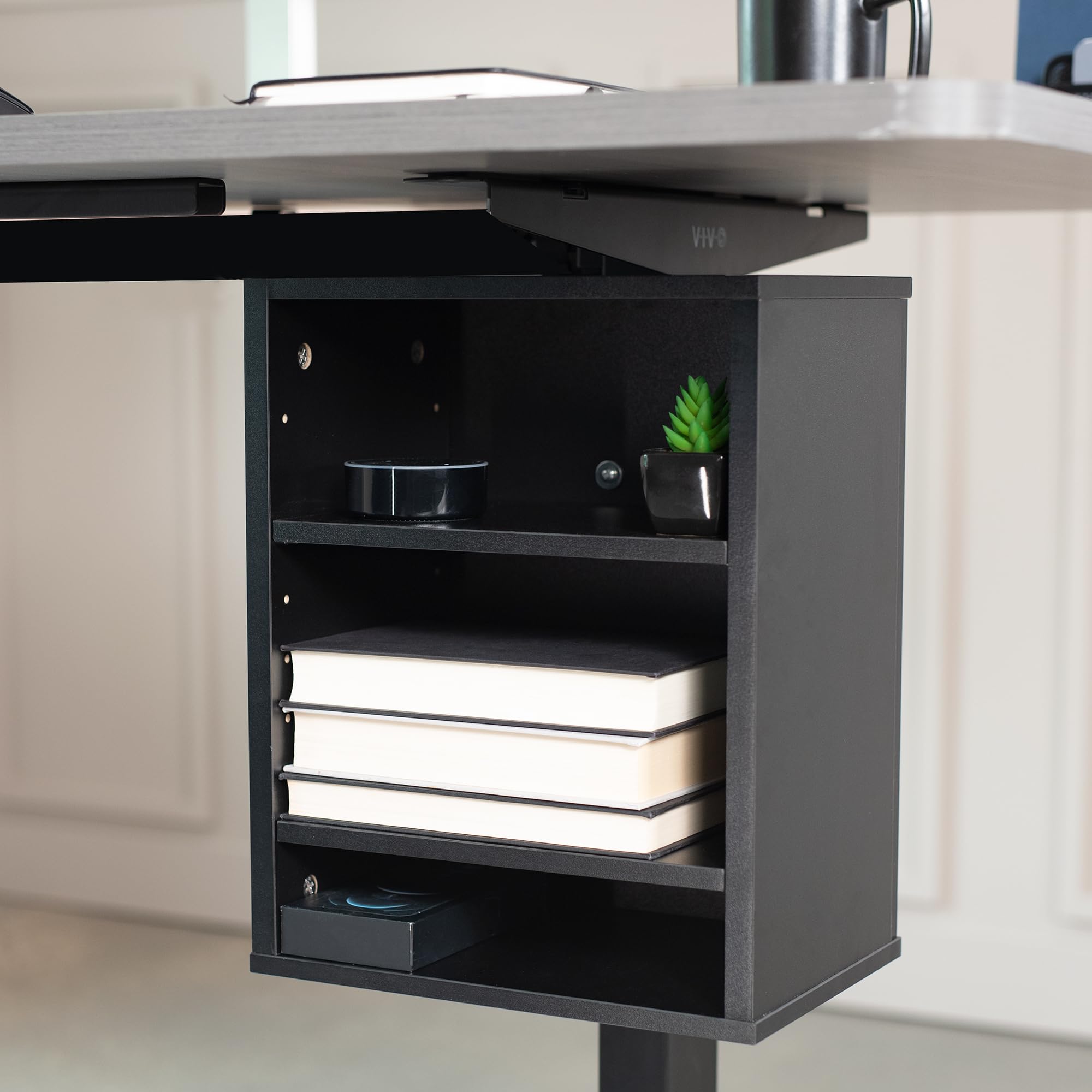 Foto 2 | Estantería Vivo Desk-shelf3cl Con Abrazadera Para Debajo Del Escritorio, Color Negro - Venta Internacional.