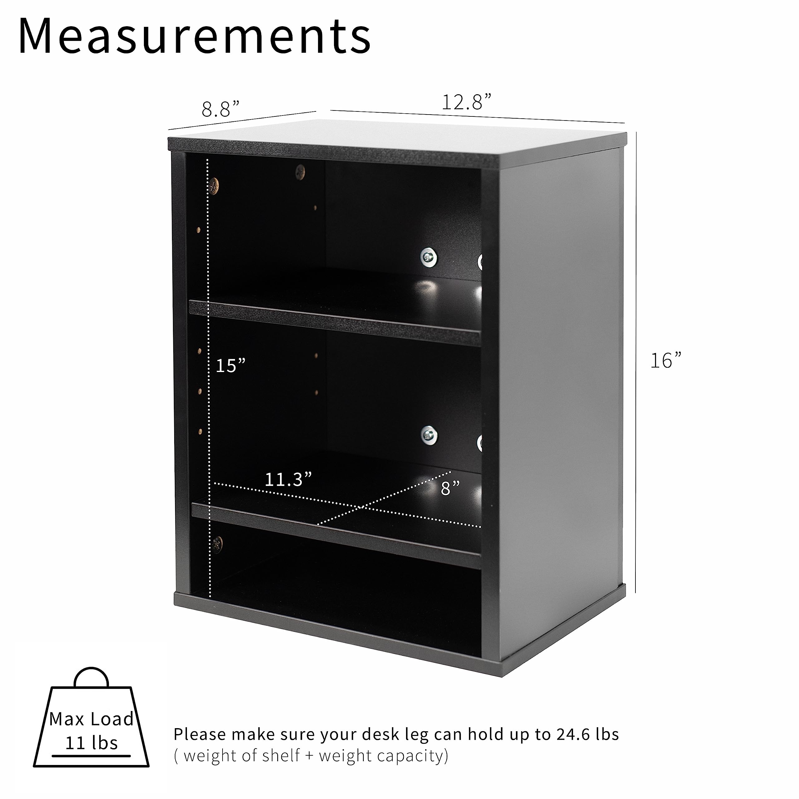 Foto 4 pulgar | Estantería Vivo Desk-shelf3cl Con Abrazadera Para Debajo Del Escritorio, Color Negro - Venta Internacional.