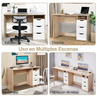 Foto 7 | Escritorio Furniturer Baal Blanco 110 X 50 X 75 Cm