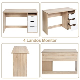 Foto 8 | Escritorio Furniturer Baal Blanco 110 X 50 X 75 Cm