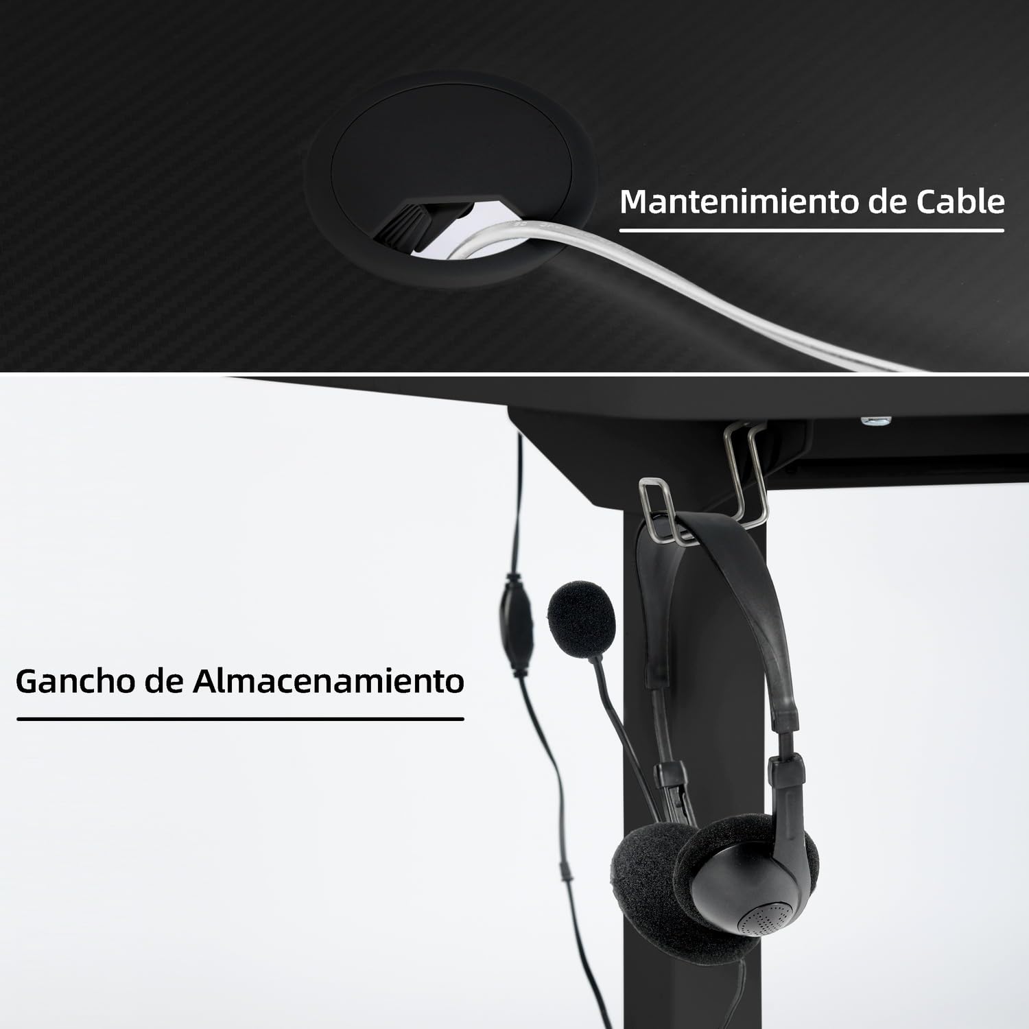 Foto 6 | Escritorio Furniturer Samir Negro