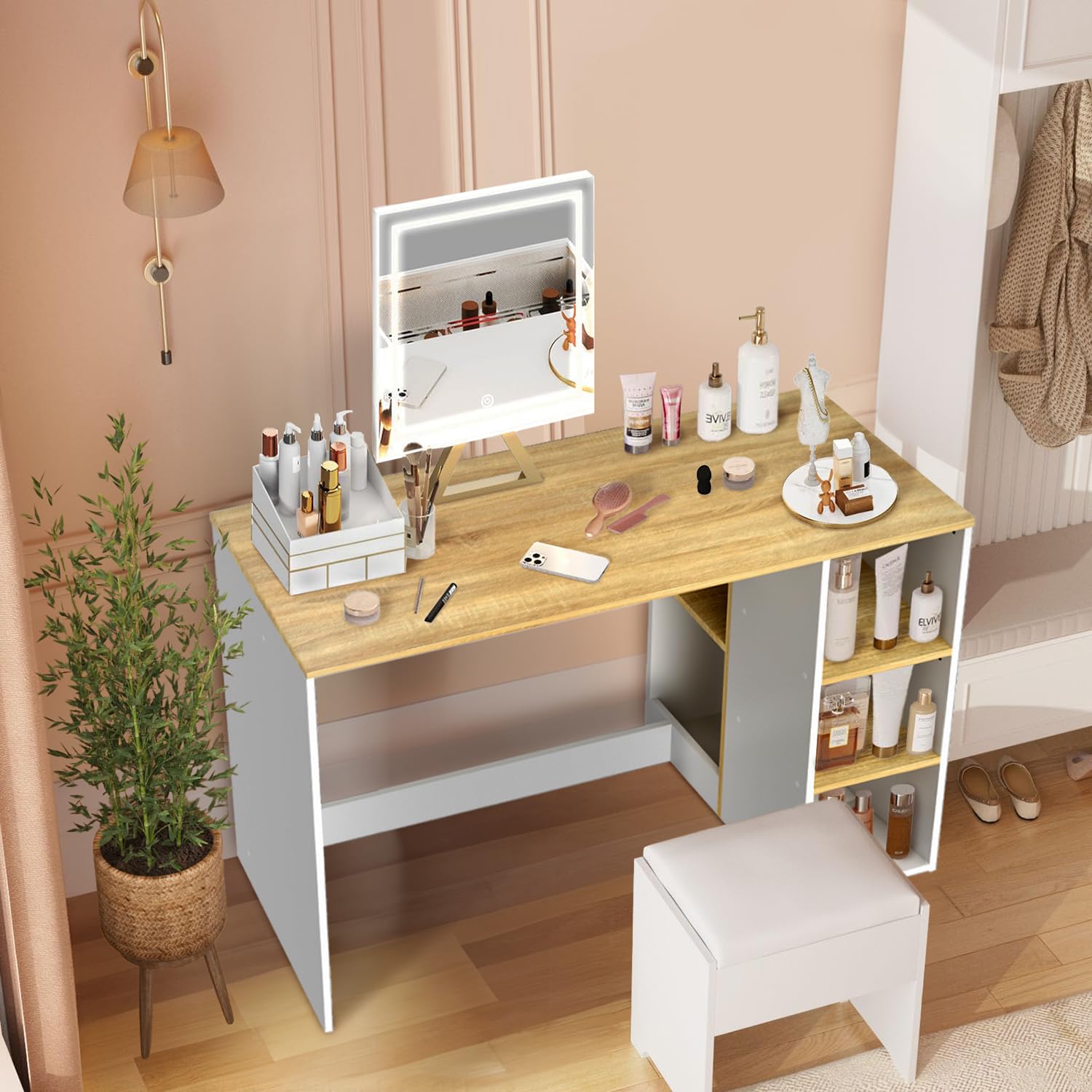 Foto 4 | Escritorio Furniturer Brenton Blanco 120 X 60 X 75 Cm