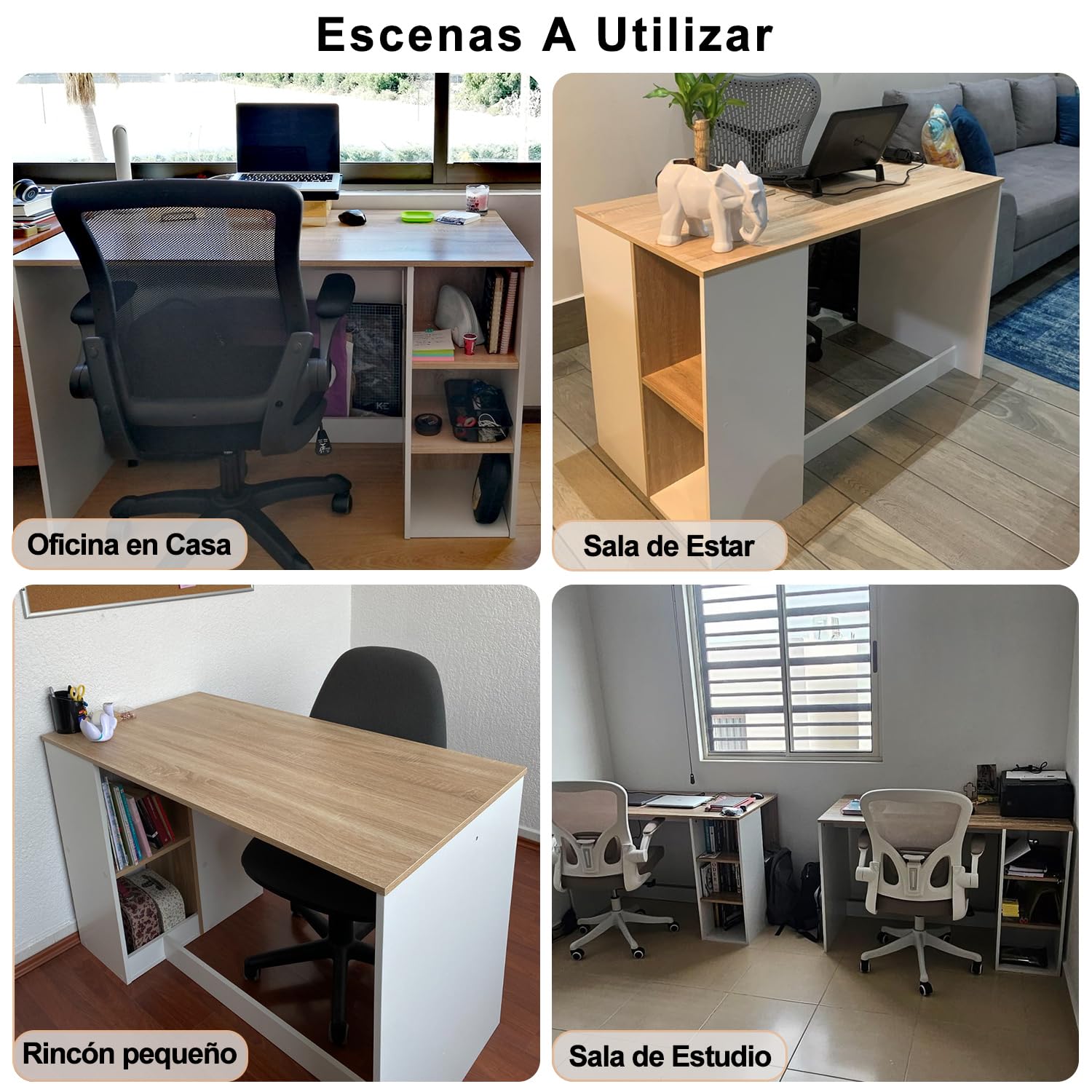 Foto 6 | Escritorio Furniturer Brenton Blanco 120 X 60 X 75 Cm