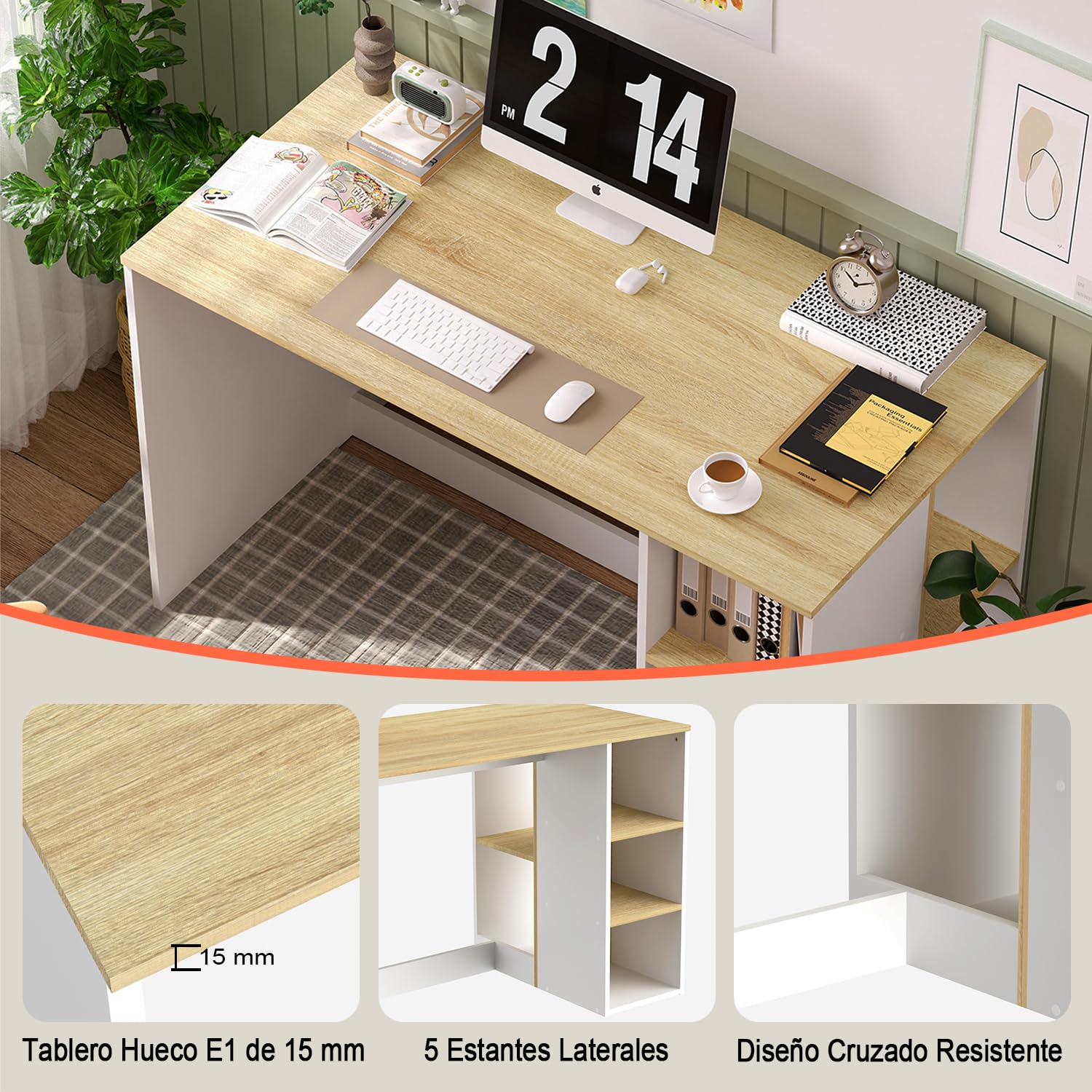 Foto 8 pulgar | Escritorio Furniturer Brenton Blanco 120 X 60 X 75 Cm