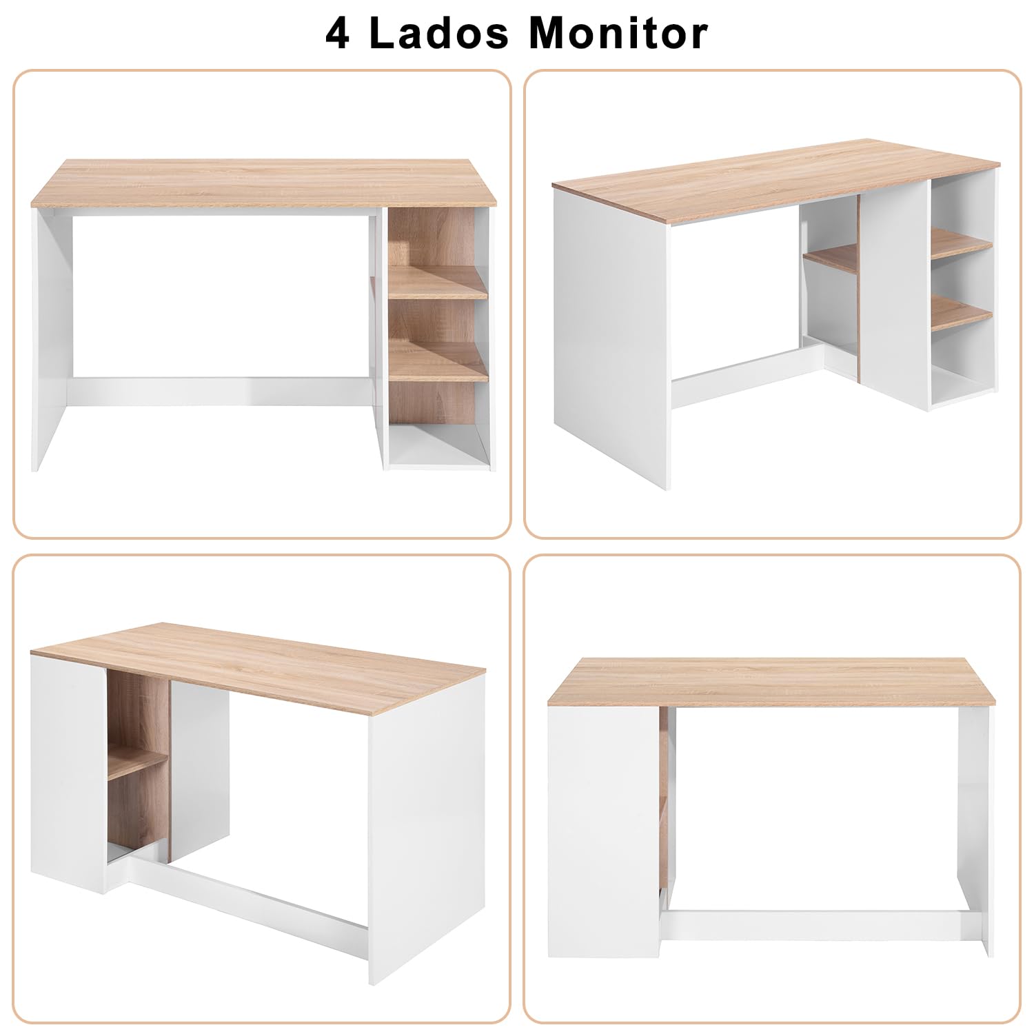 Foto 8 | Escritorio Furniturer Brenton Blanco 120 X 60 X 75 Cm