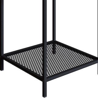 Foto 3 | Mesa Lateral Color Negro Y Madera Con 1 Entrepaño Y Estructura Metálica De Acero Mdp