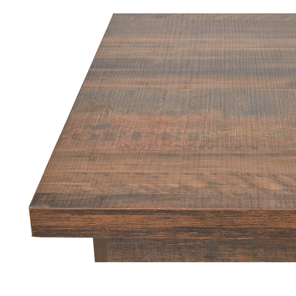 Foto 4 pulgar | Mesa Lateral Auxiliar Color Nogal Con 1 Entrepaño, Base De Metal Y Tableros De Madera Industrial