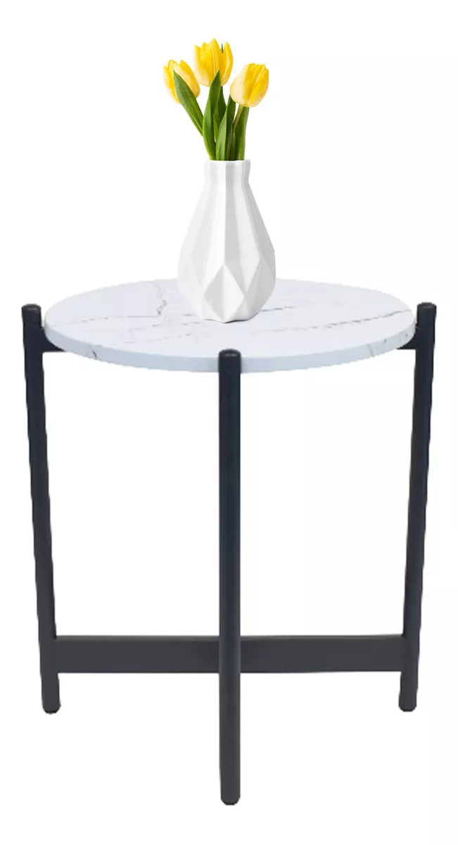 Foto 2 pulgar | Mesa Lateral Eke Mdf Marmol Moderna Minimalista