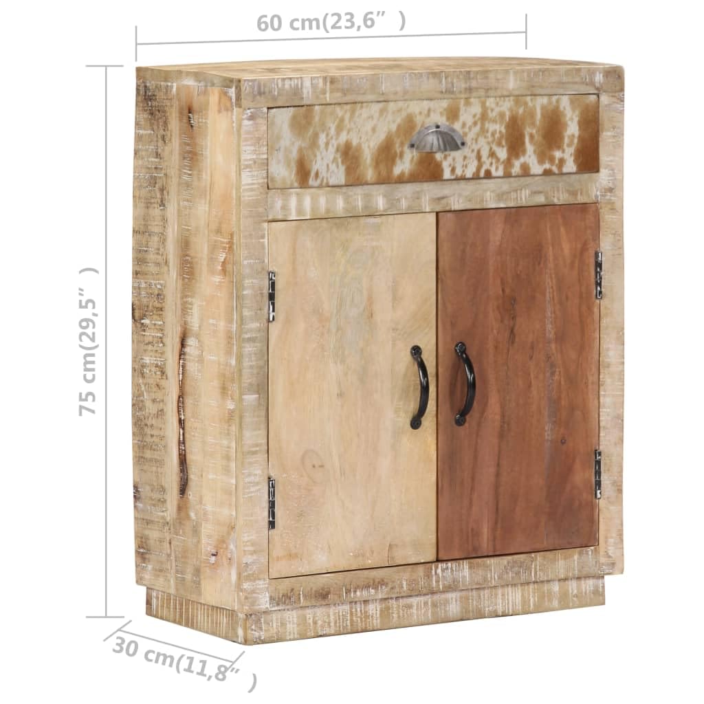 Foto 4 pulgar | Aparador Vidaxl Rústico De Mango Macizo Con 1 Cajón Y 2 Puertas - Venta Internacional.