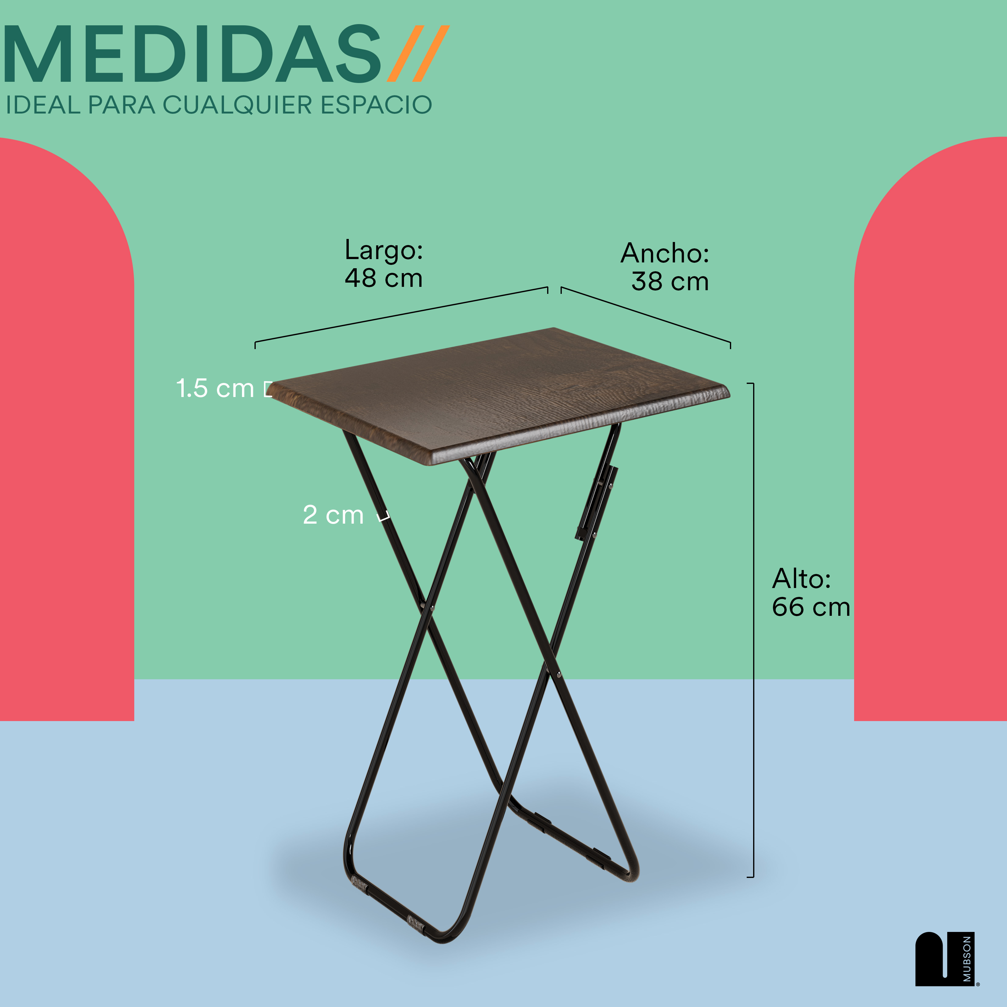 Foto 5 | Mesa Plegable Mubson Otami color Café