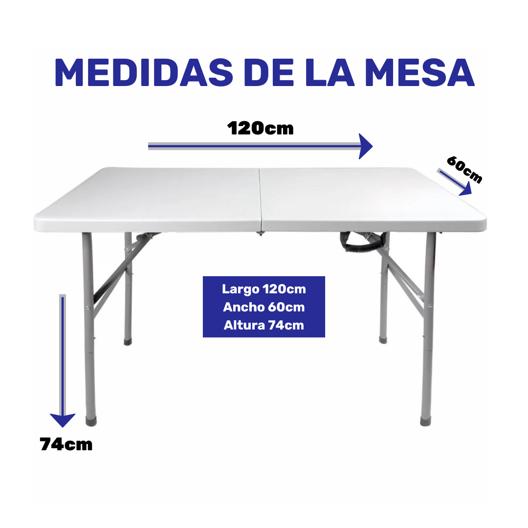 Foto 2 | Mesa Plegable color Blanco Tipo Portafolio 120 CM para Jardín