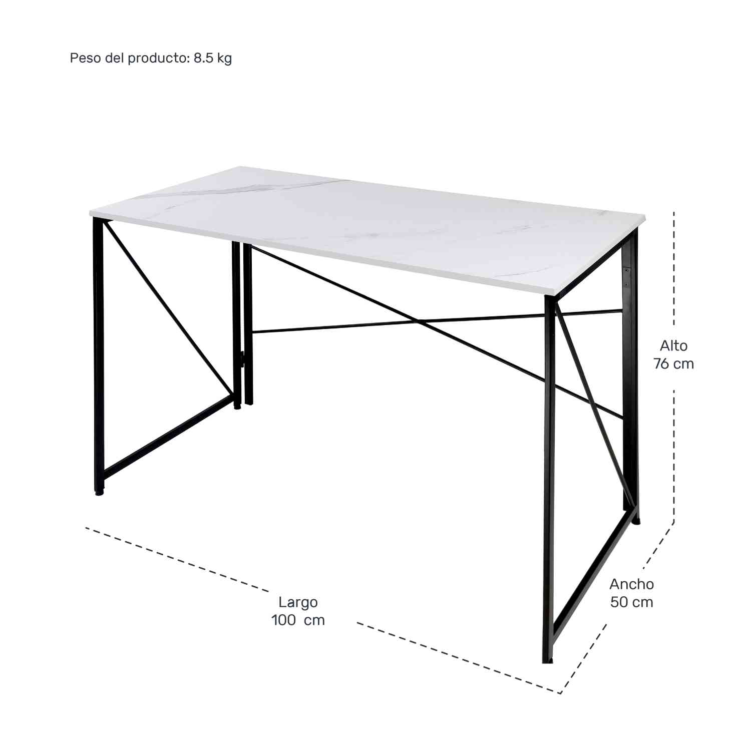 Foto 5 pulgar | Mesa Plegable Rack & Pack color Blanco