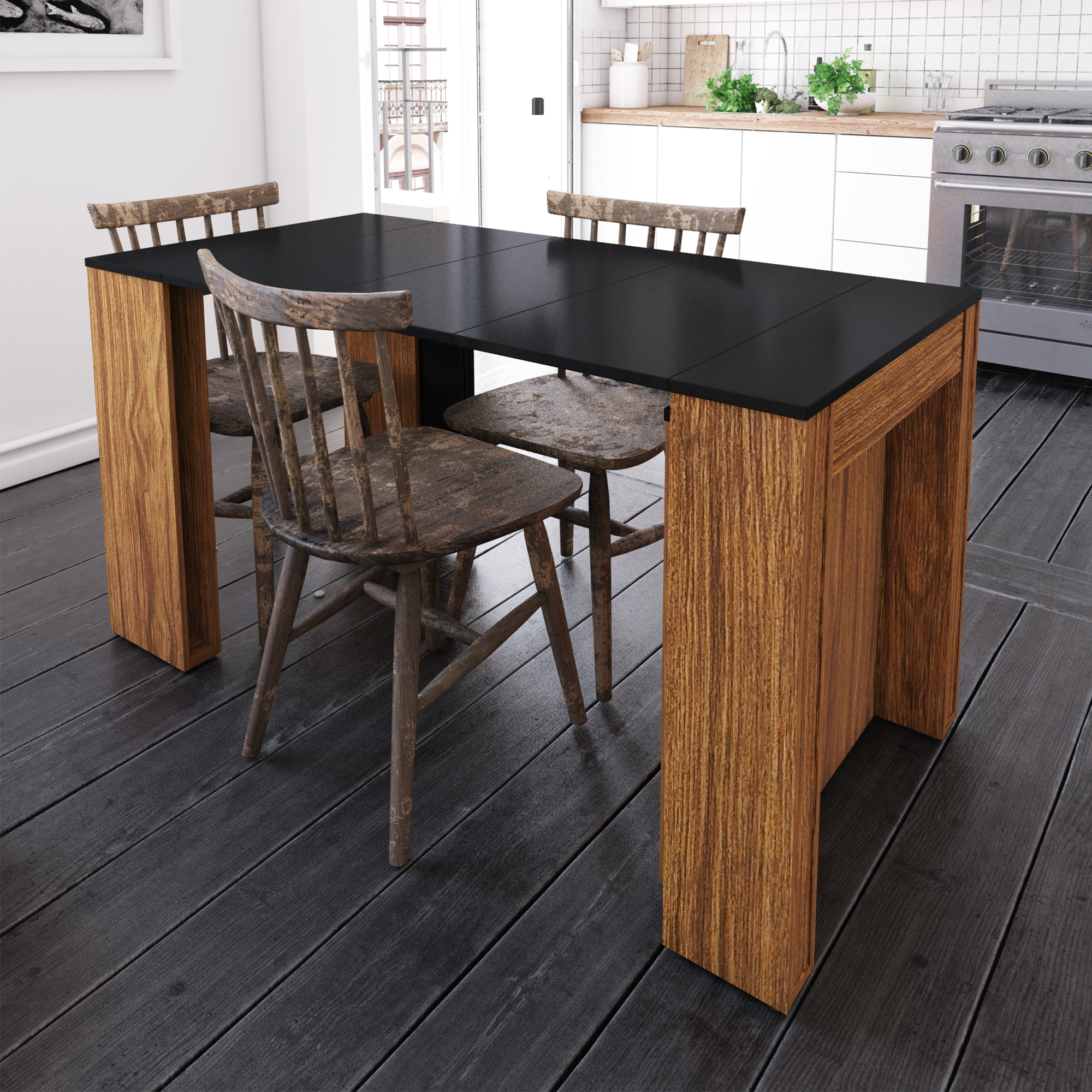 Foto 4 | Comedor Plegable Playcon OMEXTZNL color Marrón 69x241 cm