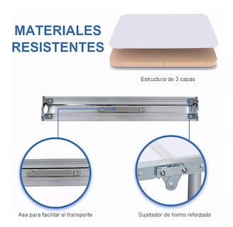 Foto 5 | Mesa Plegable Portafolio BELUG color Blanco Portátil para Jardín 1.8 M + 2 Taburetes