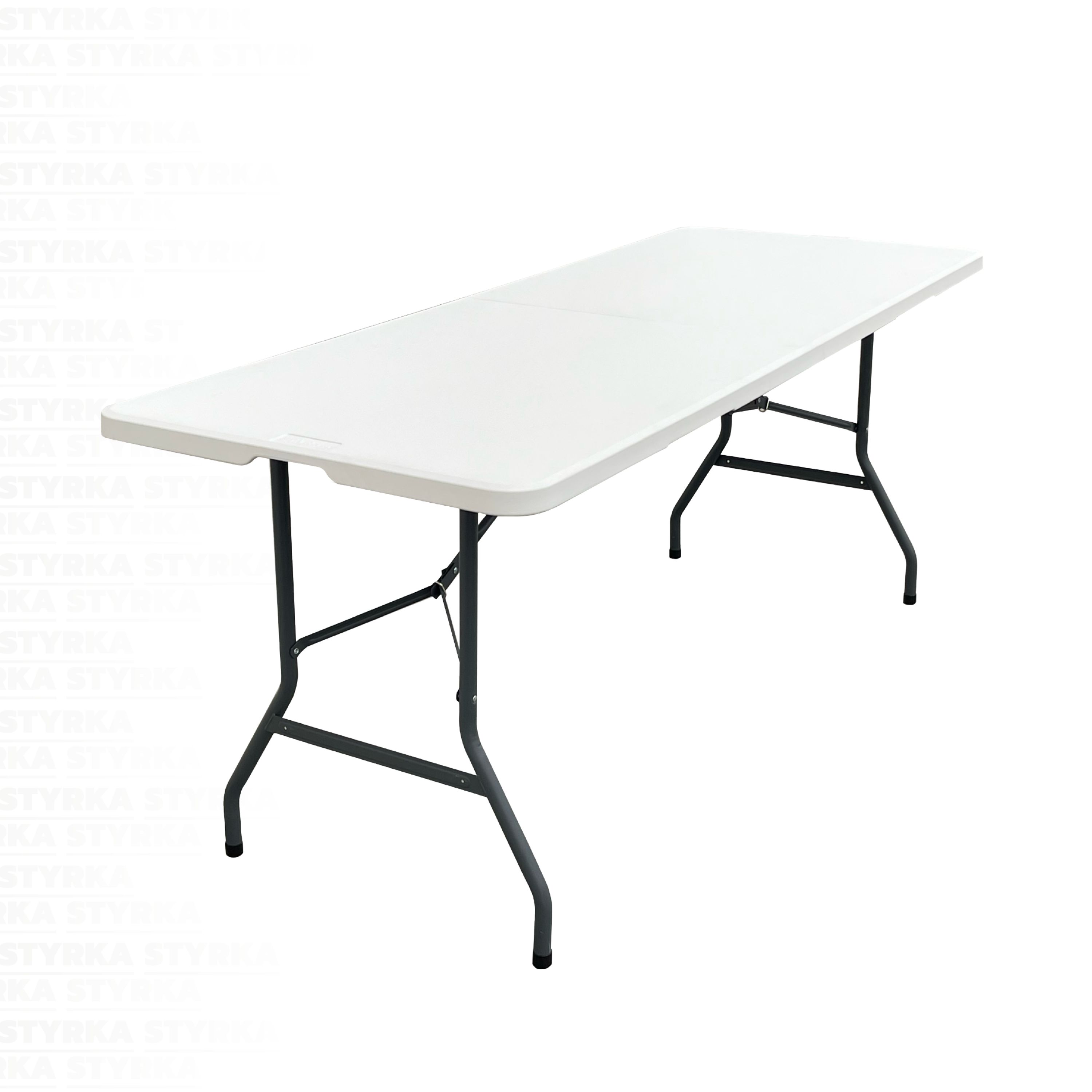 Mesa Plegable Styrka Blanca de Plástico Tipo Portafolio 1.80m