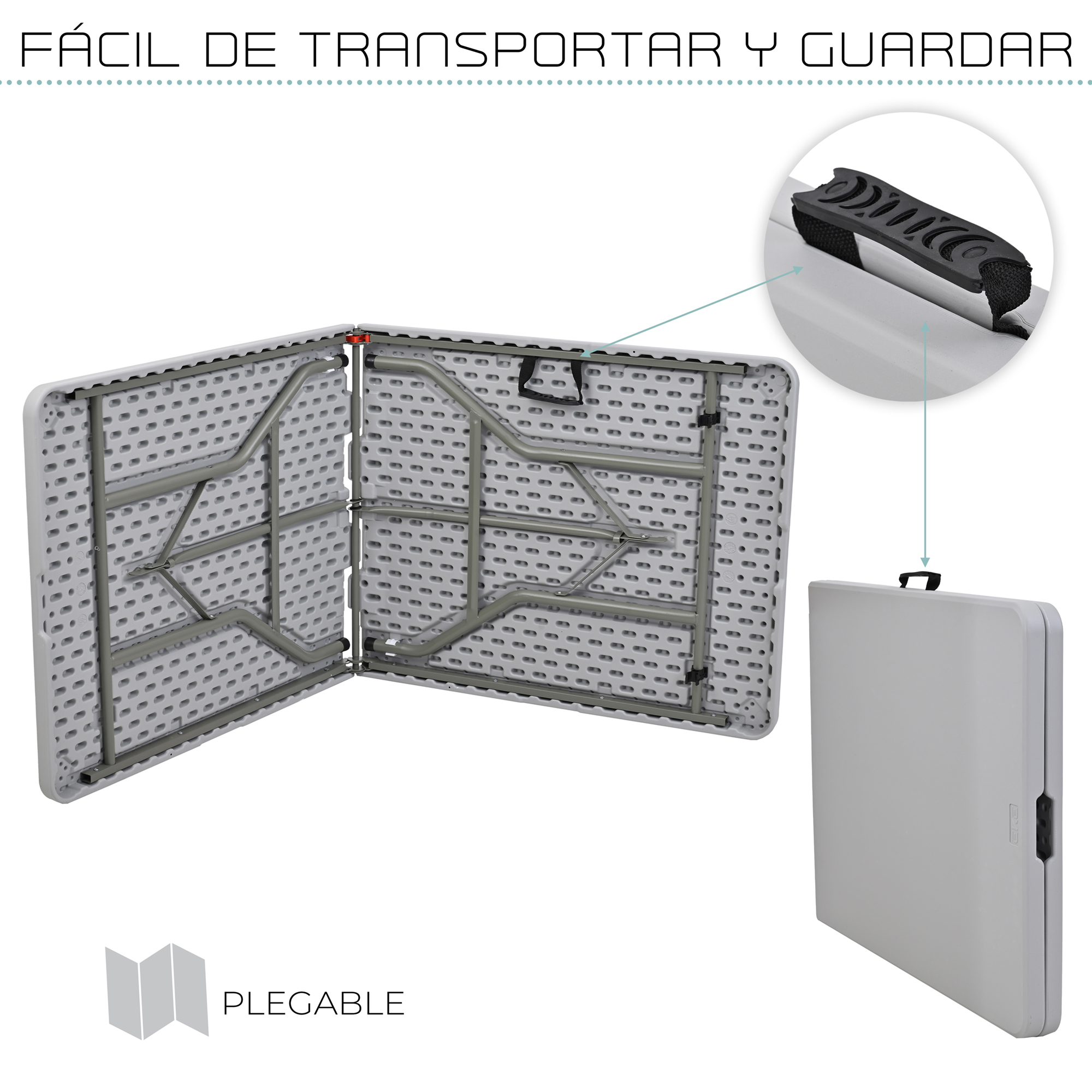 Foto 5 | Mesa Plegable Eke Life Home Portátil color Gris