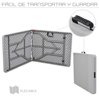 Foto 5 | Mesa Plegable Eke Life Home Portátil color Gris