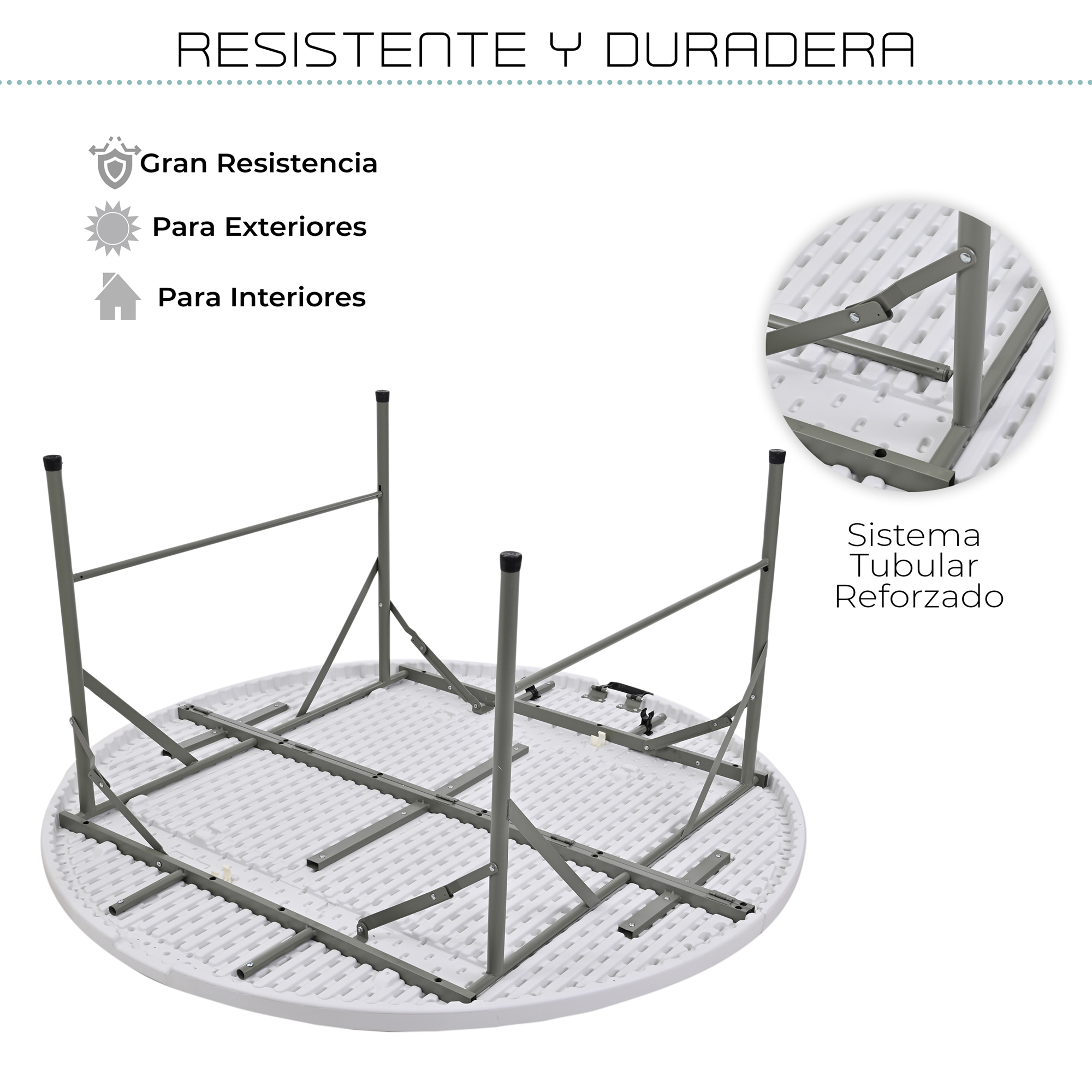 Foto 6 pulgar | Mesa Plegable Eke Life Home Portátil color Blanco