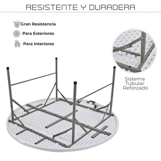 Foto 5 | Mesa Plegable Eke Life Home Portátil color Blanco