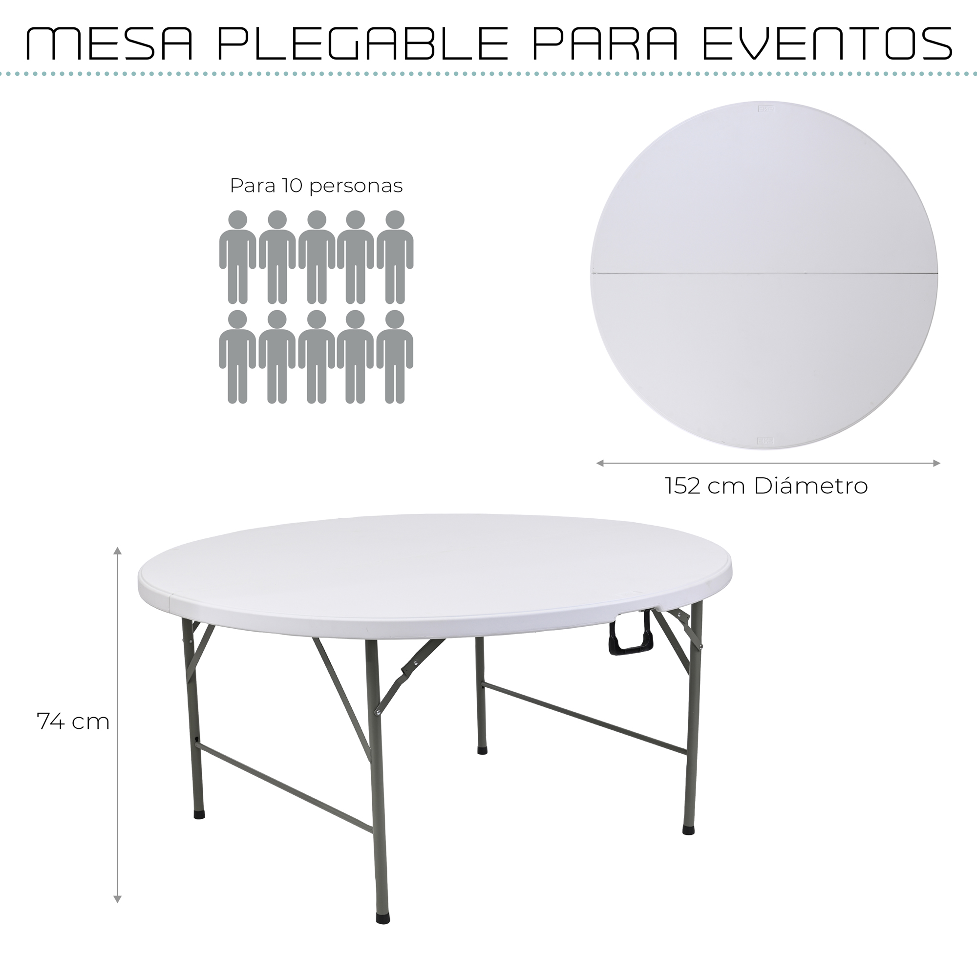 Foto 8 pulgar | Mesa Plegable Eke Life Home Portátil color Blanco