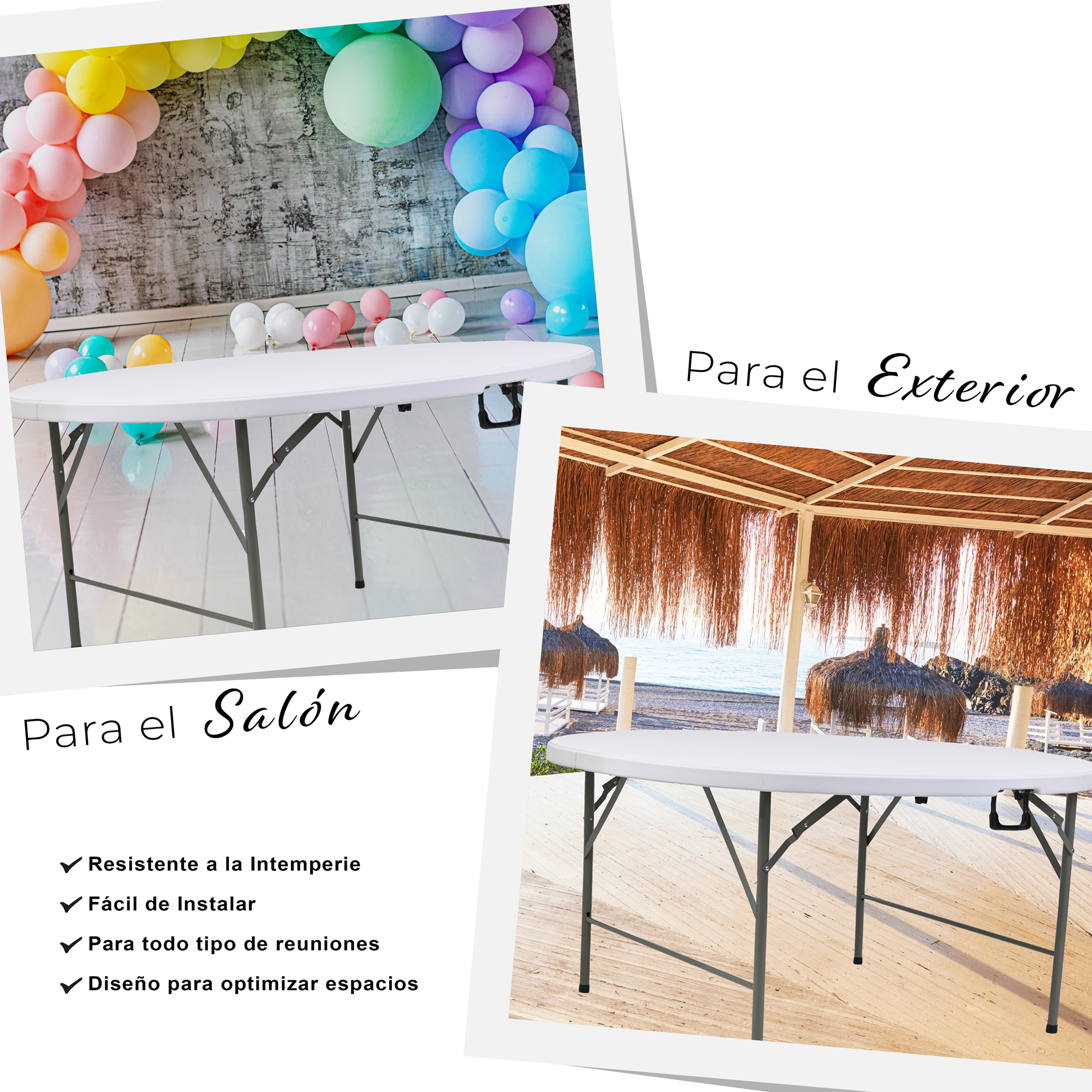 Foto 9 pulgar | Mesa Plegable Eke Life Home Portátil color Blanco