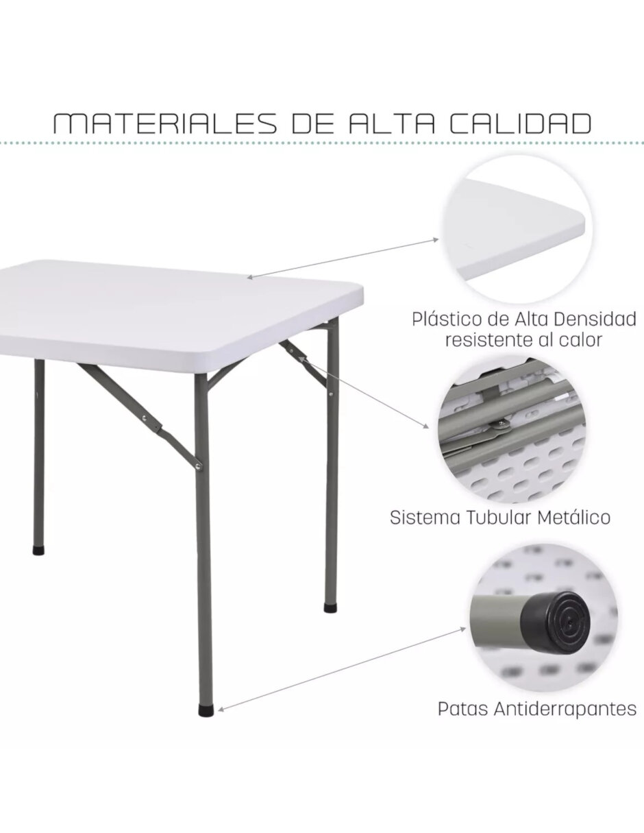 Foto 5 pulgar | Mesa Plegable Eke Life Home color Blanco
