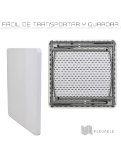 Foto 5 | Mesa Plegable Eke Life Home color Blanco