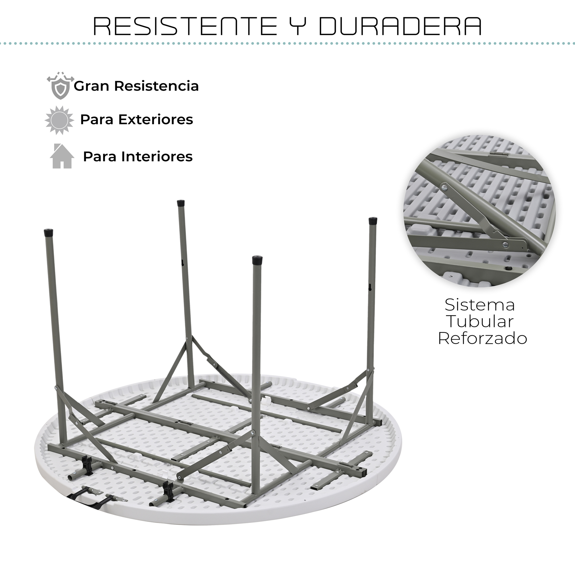 Foto 3 | Mesa Plegable Eke Life Home Portátil color Blanco