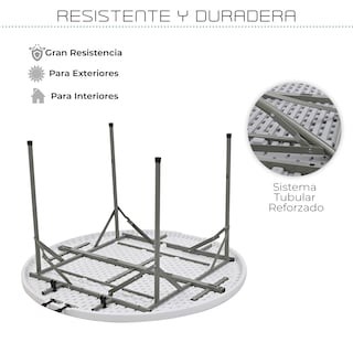 Foto 3 | Mesa Plegable Eke Life Home Portátil color Blanco