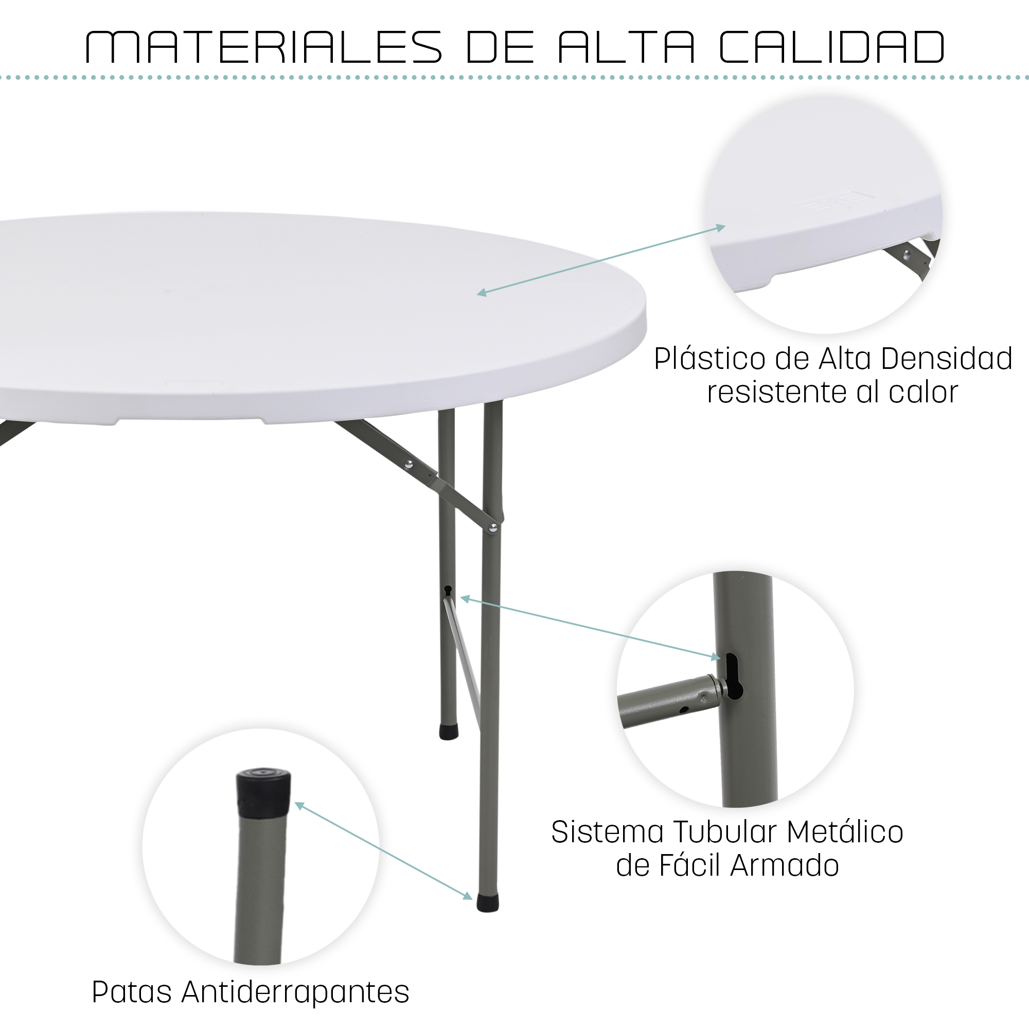 Foto 5 pulgar | Mesa Plegable Eke Life Home Portátil color Blanco