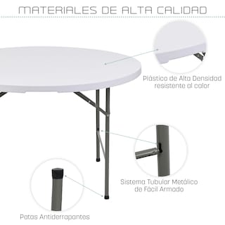 Foto 4 | Mesa Plegable Eke Life Home Portátil color Blanco