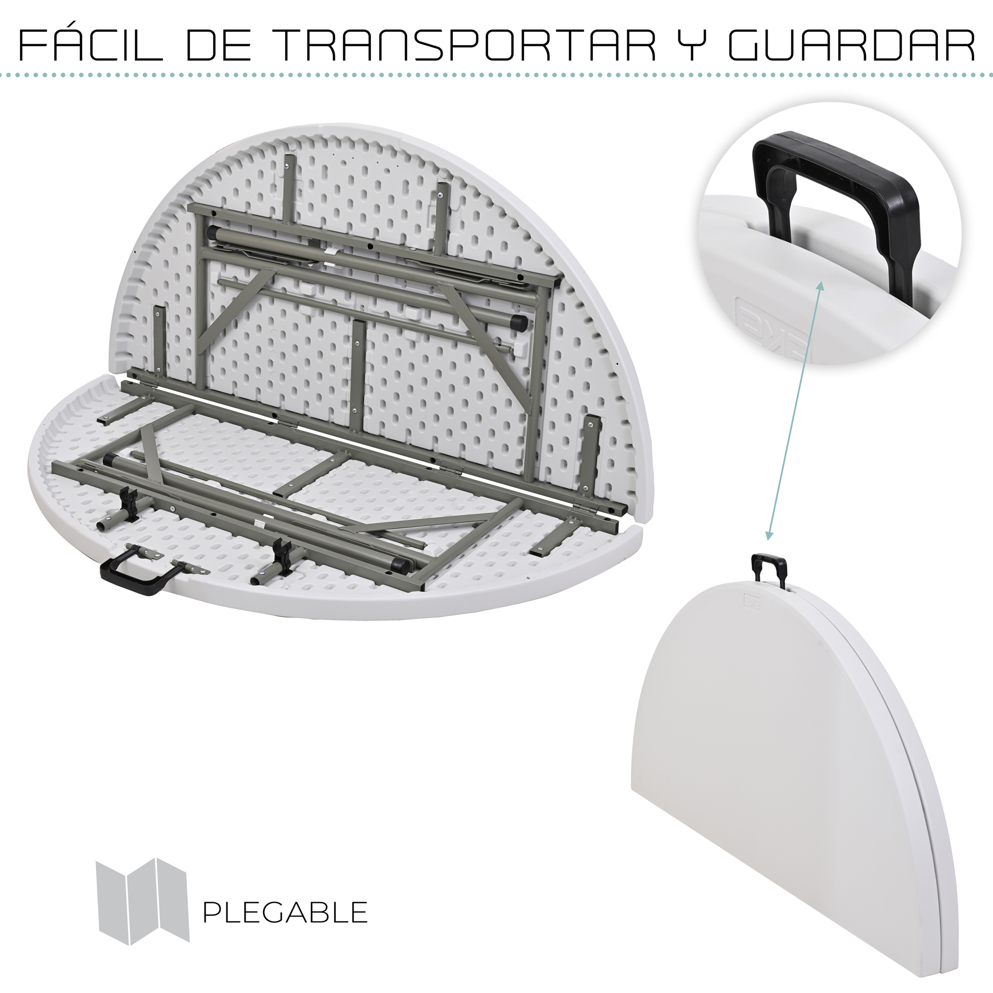 Foto 6 pulgar | Mesa Plegable Eke Life Home Portátil color Blanco