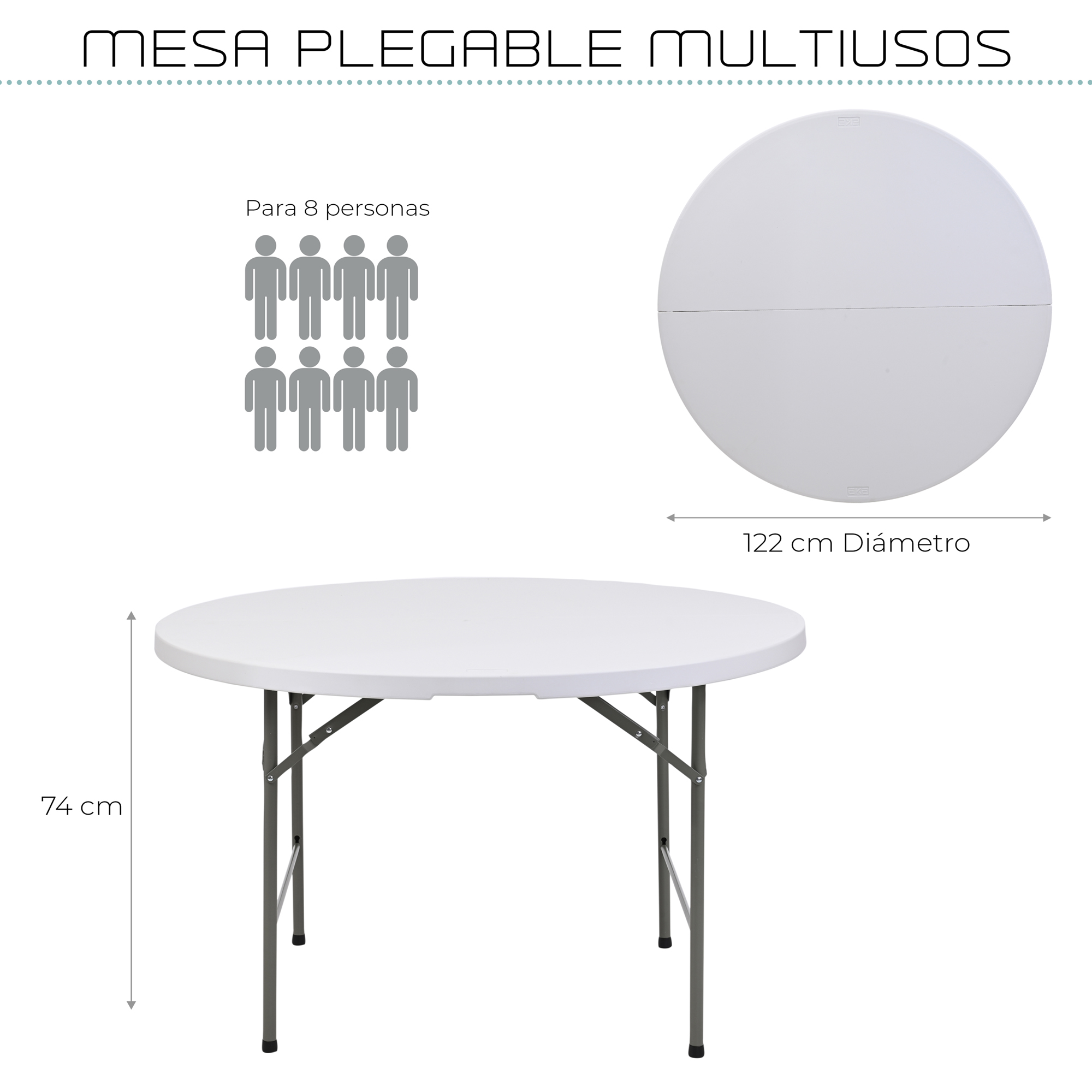 Foto 7 pulgar | Mesa Plegable Eke Life Home Portátil color Blanco
