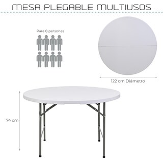 Foto 6 | Mesa Plegable Eke Life Home Portátil color Blanco