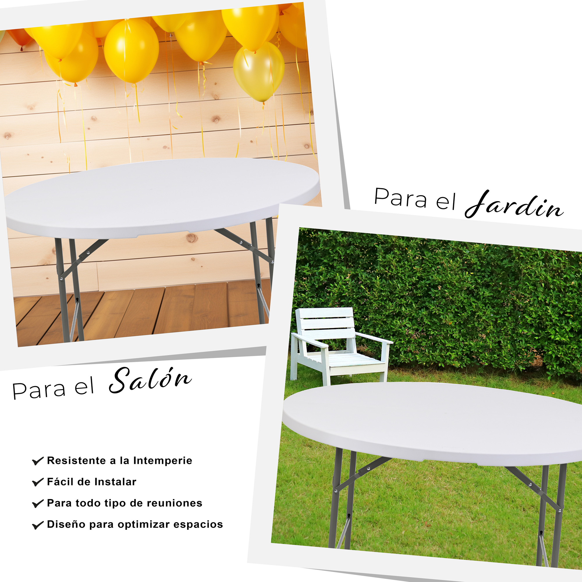 Foto 8 pulgar | Mesa Plegable Eke Life Home Portátil color Blanco